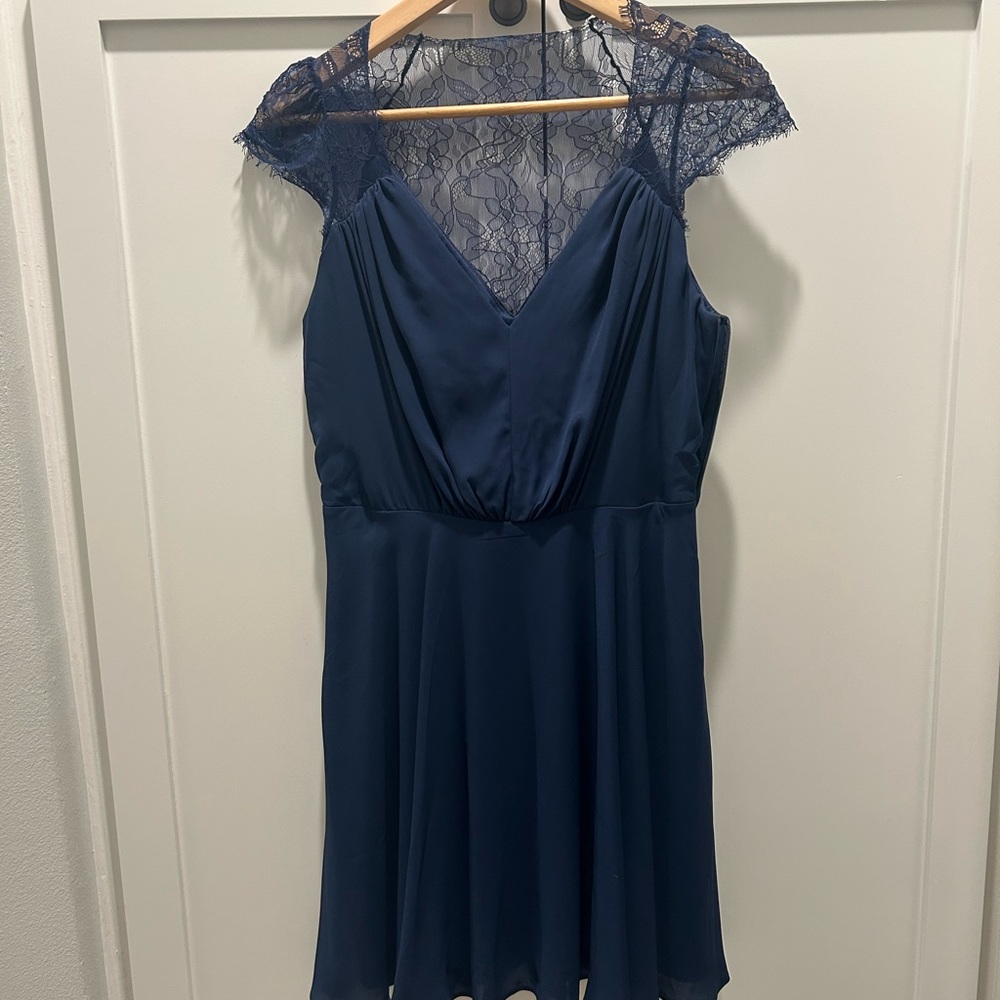 ASOS Navy Lace Mini Dress